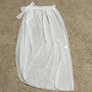 Elegant White Sheer Skirt